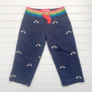 MINI BODEN VGUC Embroidered Rainbow French Terry Cropped Sweatpants